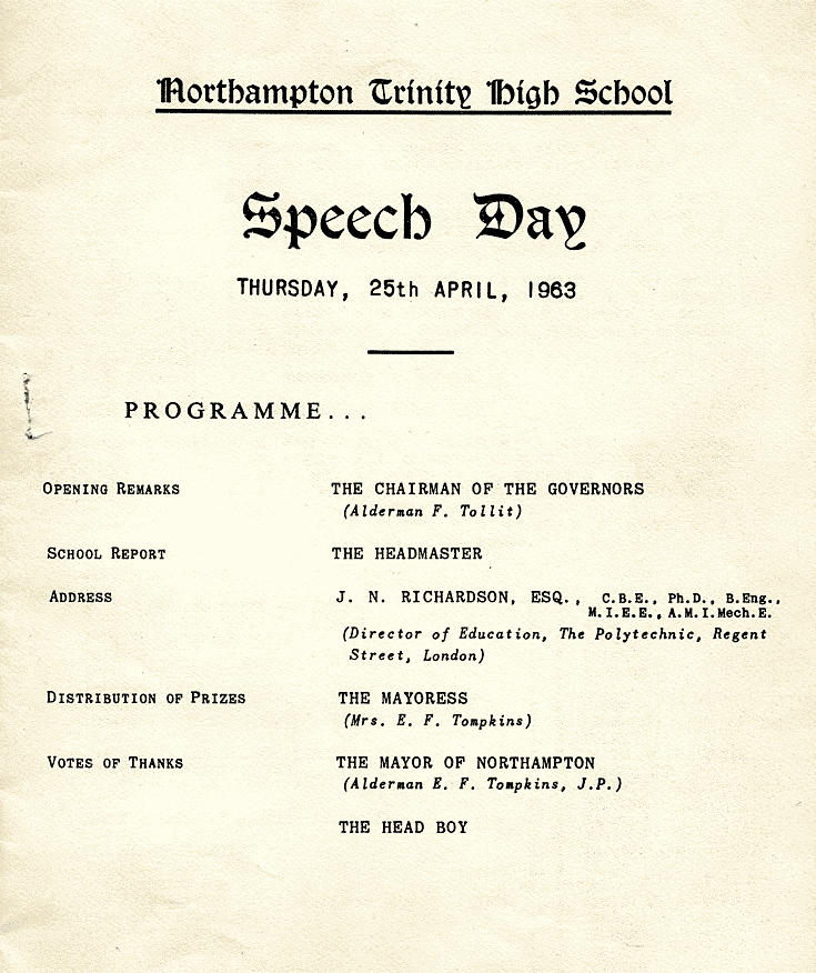 Speech Day 1963 1