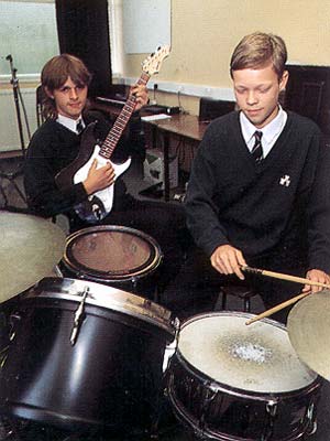 James Anderton (guitar) and Stephen Dix (drums) in the Music Room