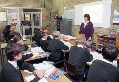 Sarah Allin (deceased) Head of Humanities taking a Geography Class