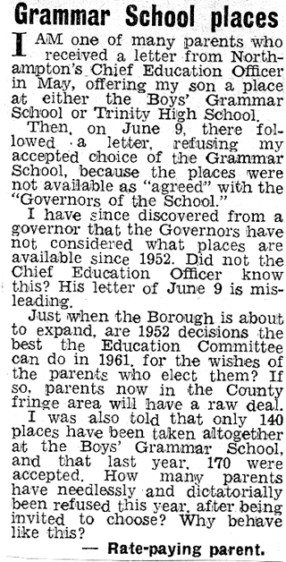 Grammar School Places 61