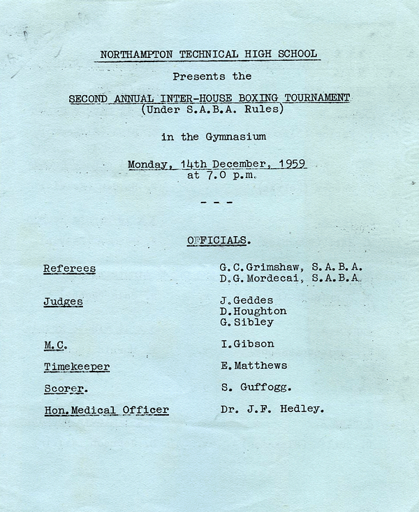 Inter House Boxing Dec 59 1