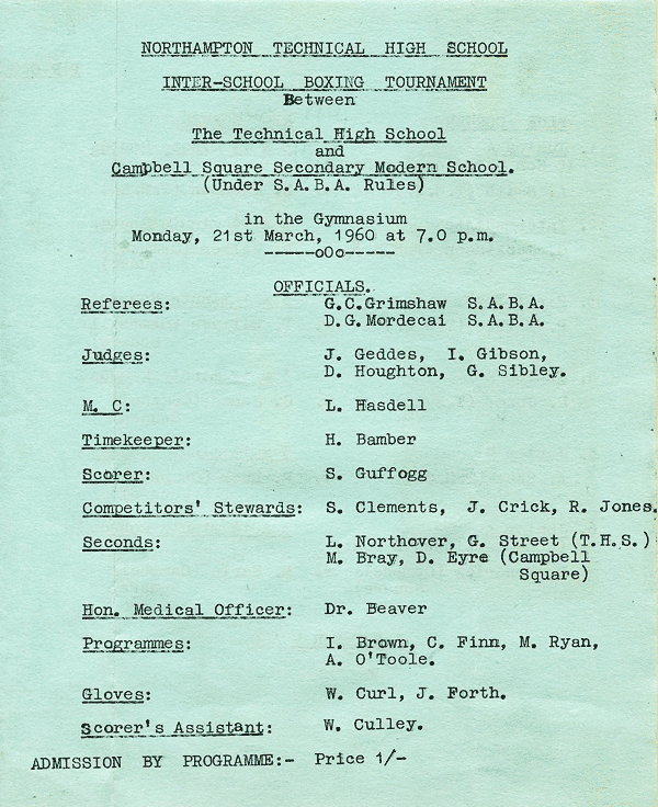 Schools Boxing Mar 60 1