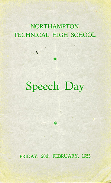 Speech Day Feb 1953