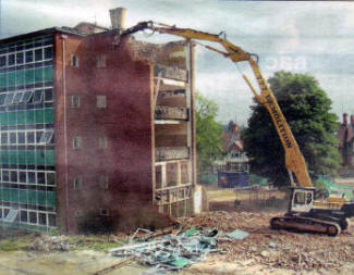 The demolition crew gets to work